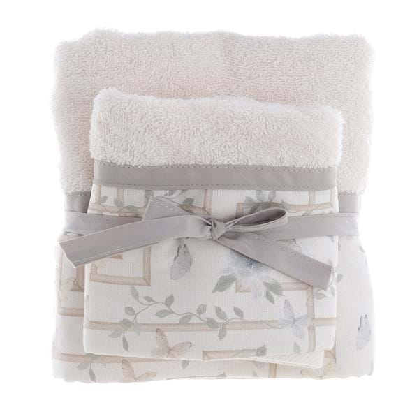 BLANC MARICLÒ Coppia spugna Floral Twist Neutro