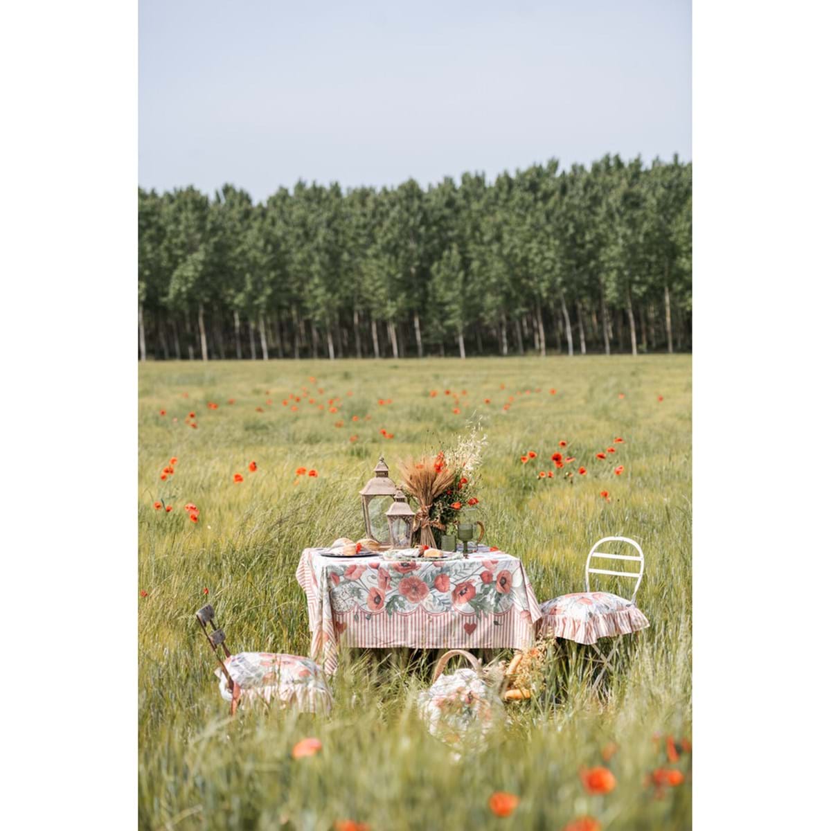 BLANC MARICLÒ - Copri Cuscino Coquelicot con gala