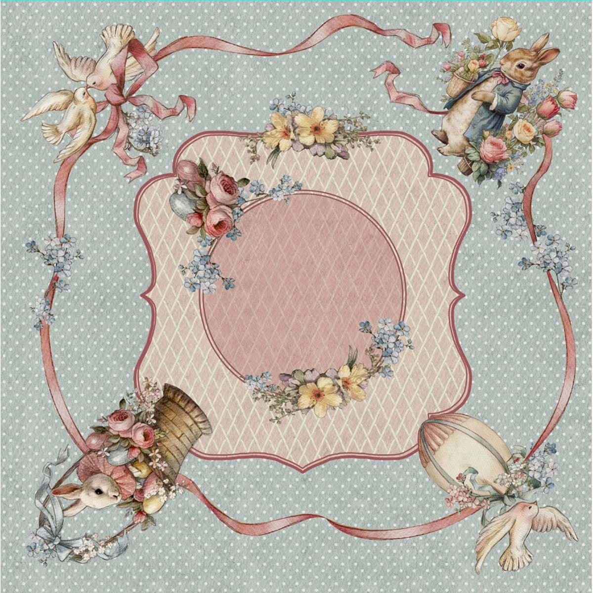 BLANC MARICLÒ - Foulard Portauovo di pasqua Joyeuses Paques