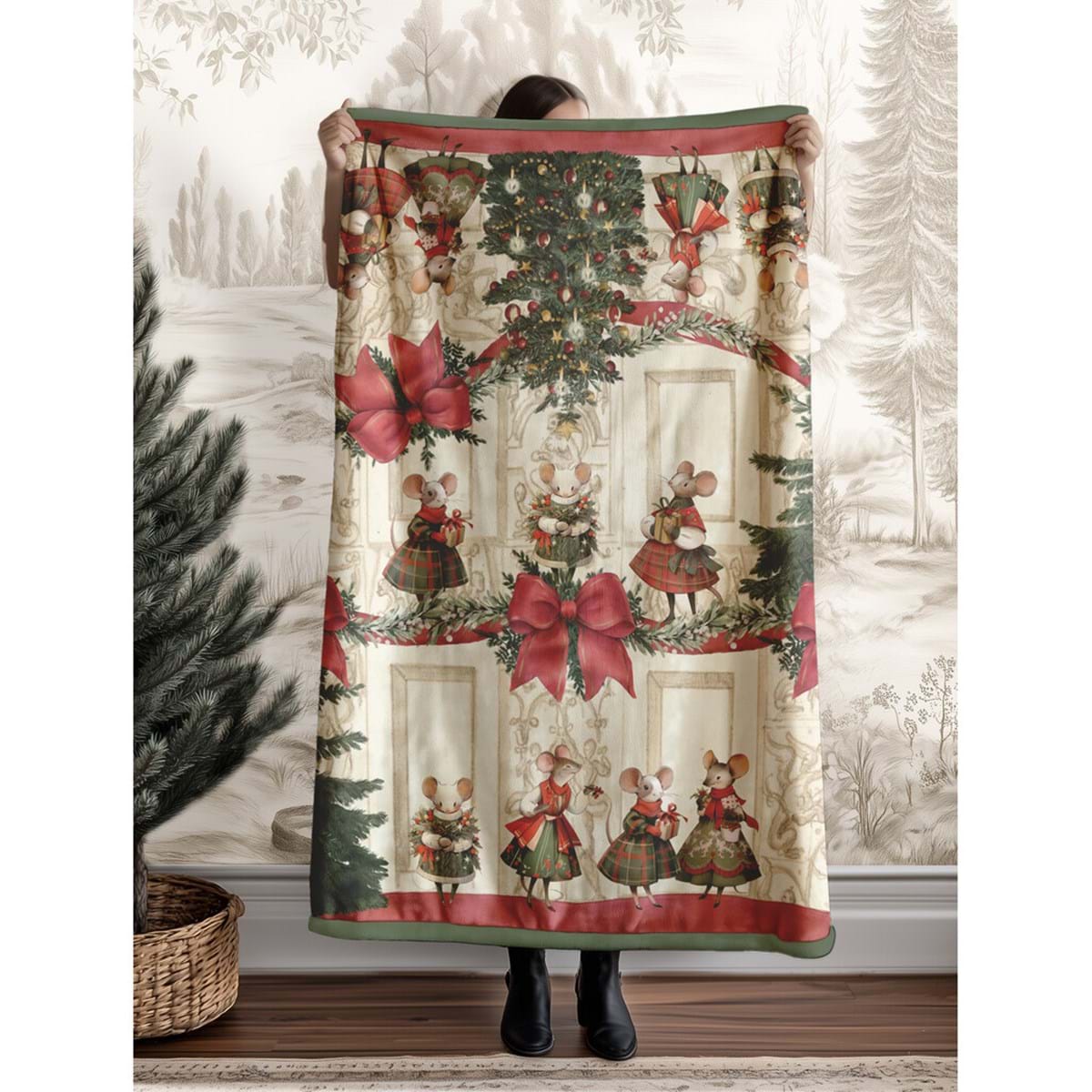 BLANC MARICLÒ - Plaid Sherpa Favola di Natale 420gsm