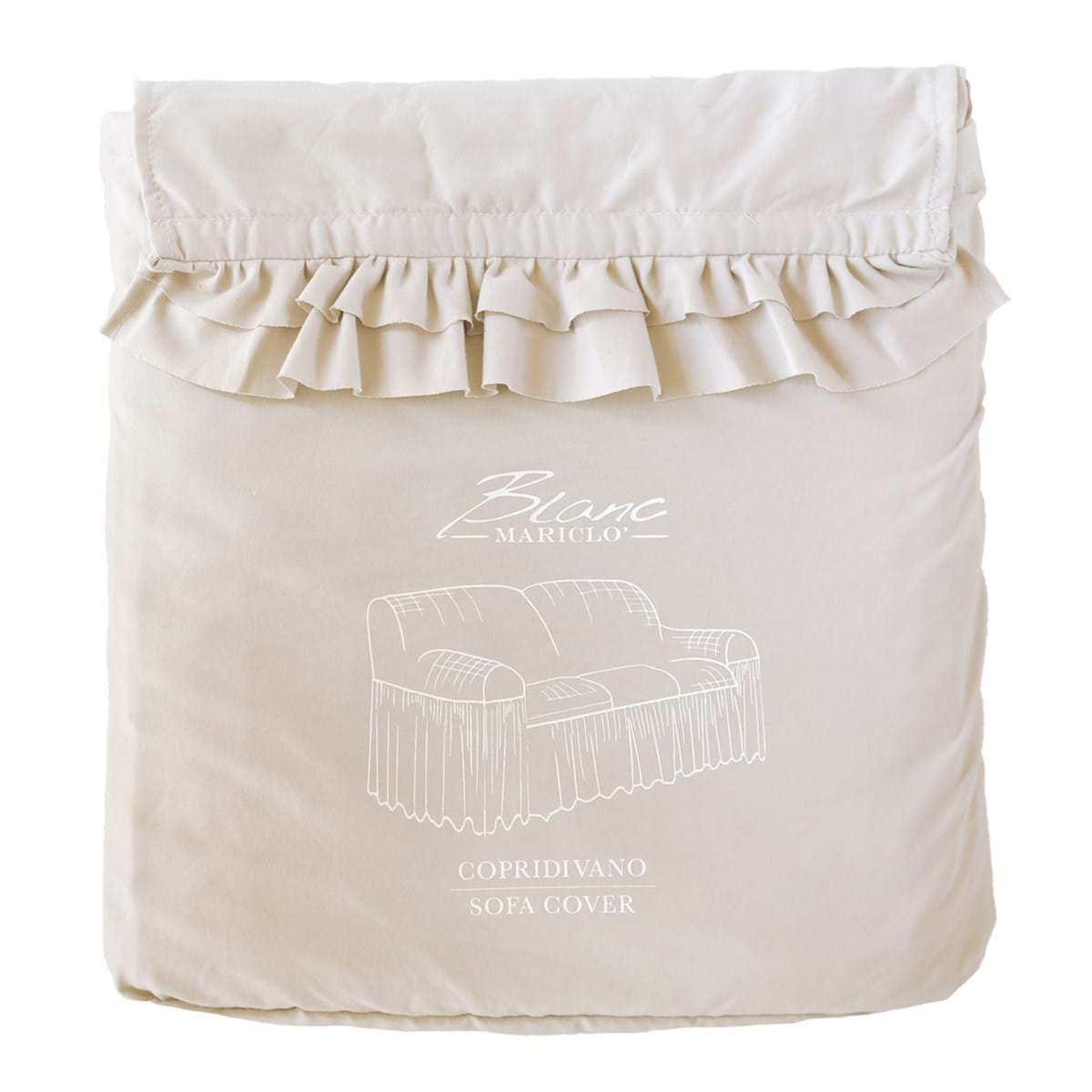 BLANC MARICLÒ - Copridivano con gala Avorio 85gsm