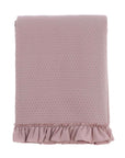 Trapuntino Matrimoniale Acquarello Blanc MariClò Rosa: elegante copriletto shabby chic con gala a volant e micro-pois. Comfort e stile per la tua camera.