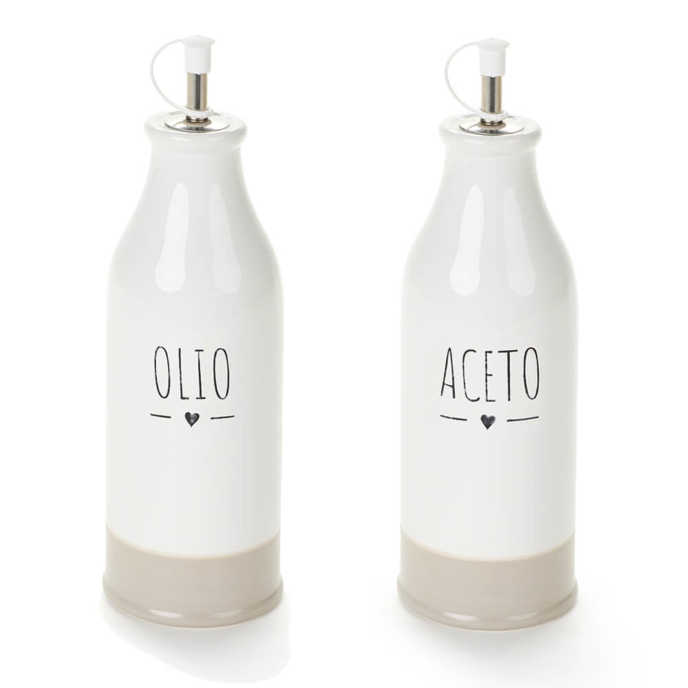 Nuvole di Stoffa - Bottiglie in ceramica "My Home" Olio e Aceto