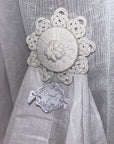 Coccole di Casa SET 2 NAPPETTE CON CALAMITA "FEBE" Bianco o Beige 10X1,5CM