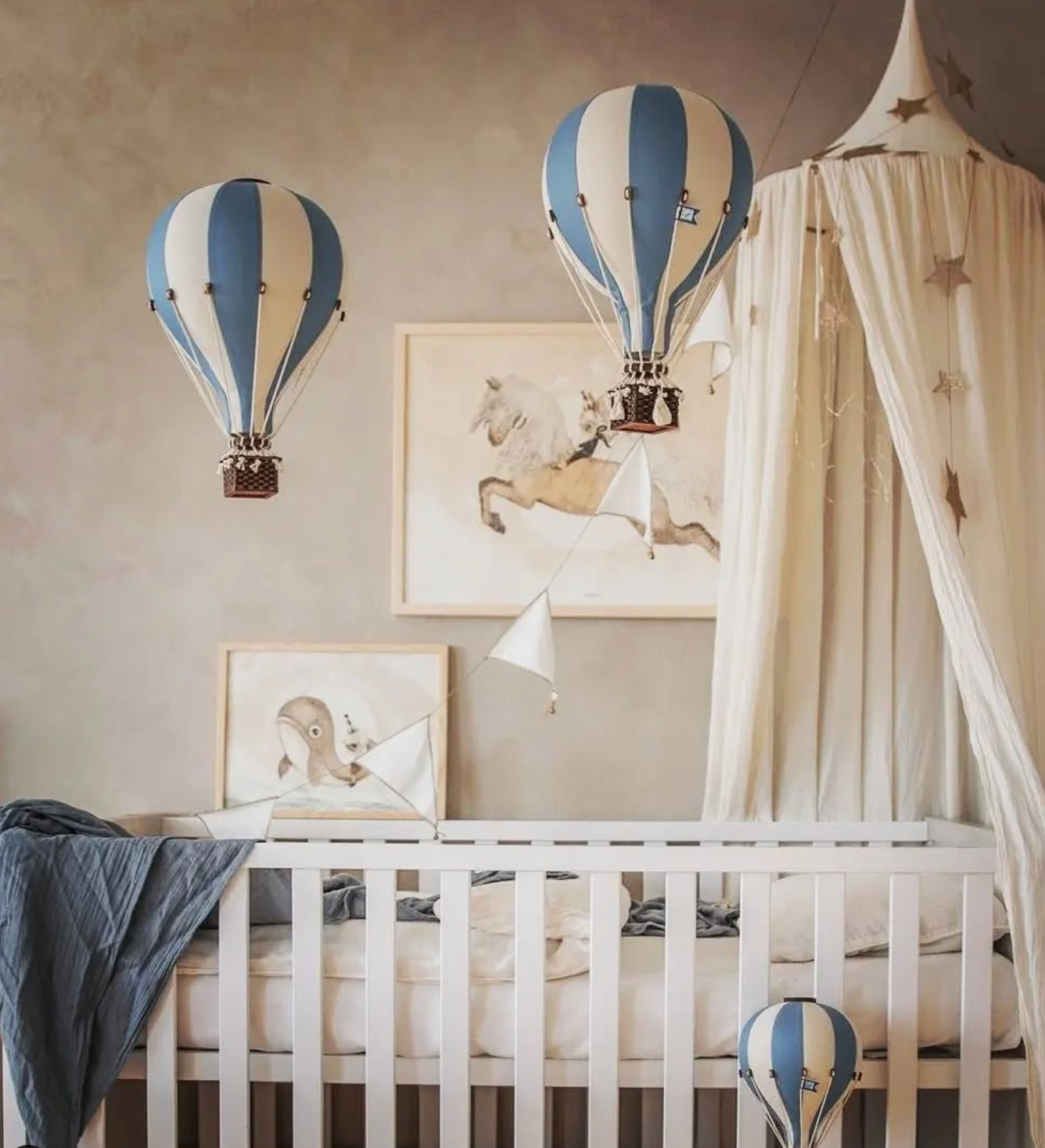 Super Balloon Mongolfiera S/M colore creamy/marine blue