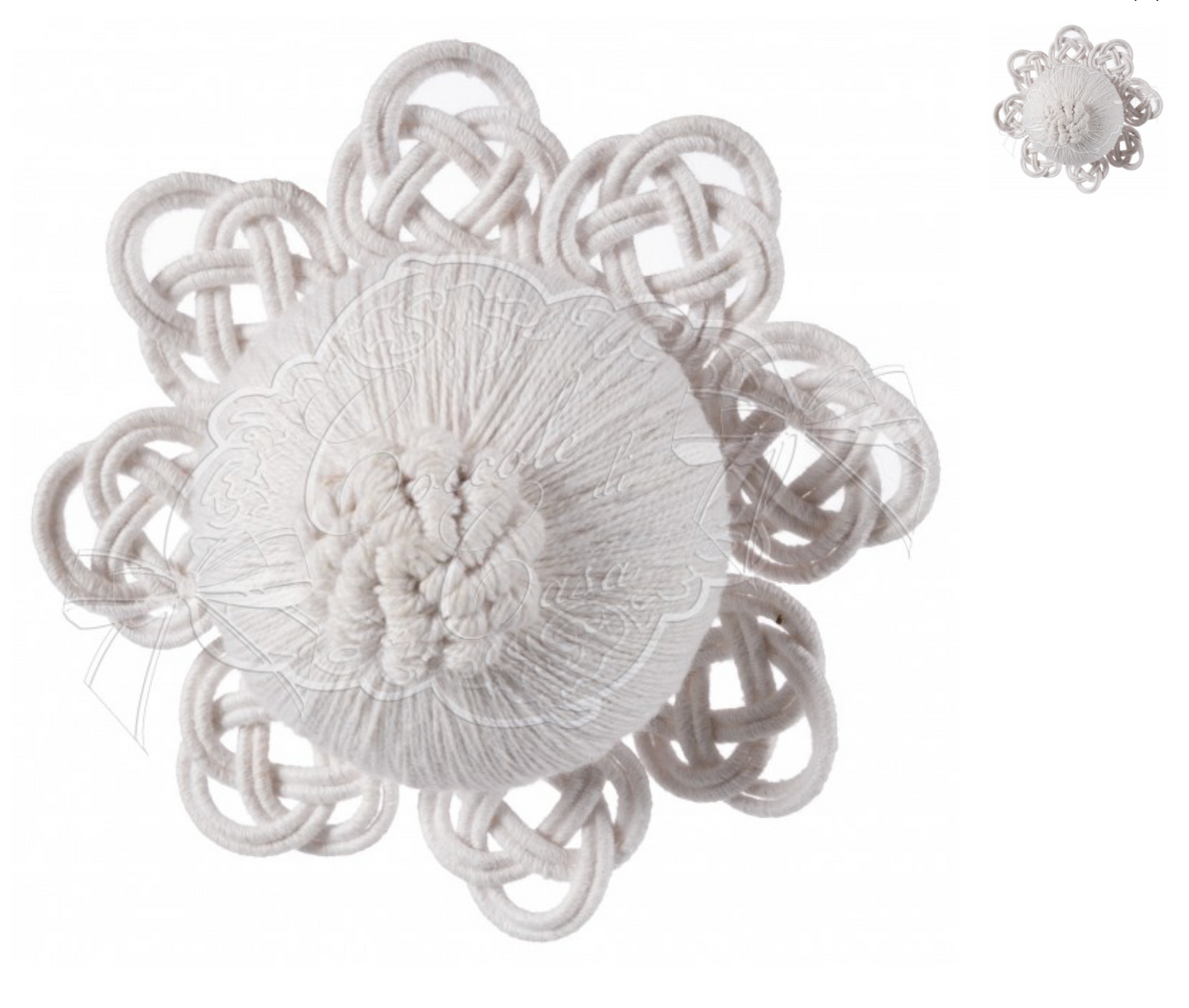 Coccole di Casa SET 2 NAPPETTE CON CALAMITA "FEBE" Bianco o Beige 10X1,5CM