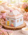 Isabelle Rose - Casa portatealight in ceramica azzurra