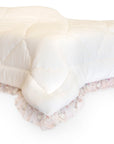 trapunta invernale avorio shabby con gala in organza stampa fiorellini calda e soffice