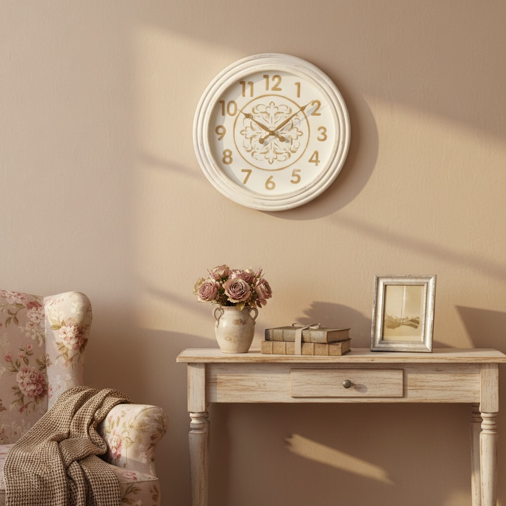 Nuvole di Stoffa -  Orologio in Legno Rotondo con vetro Danidè 66cm