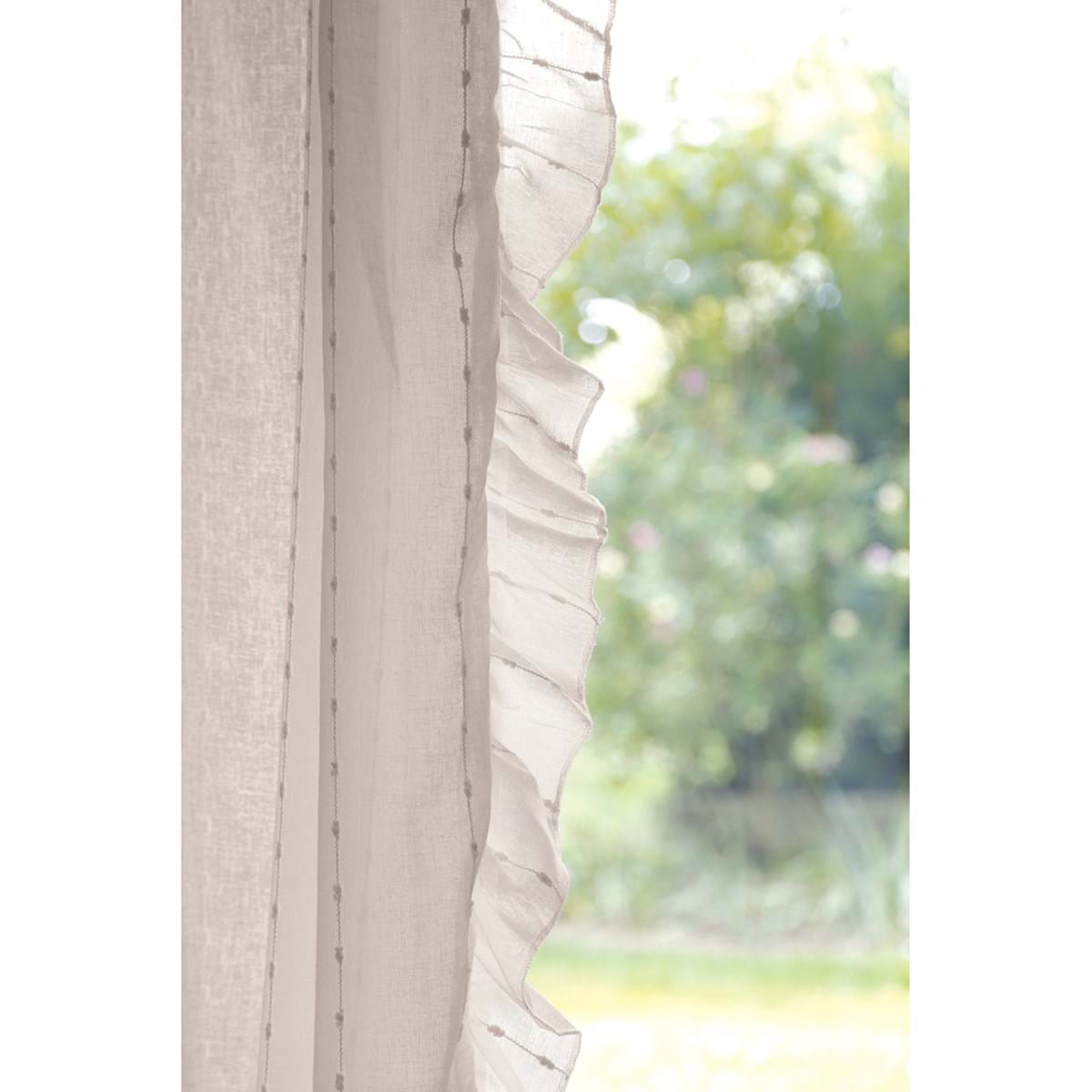Tenda Plumetis Blanc Mariclo con frange