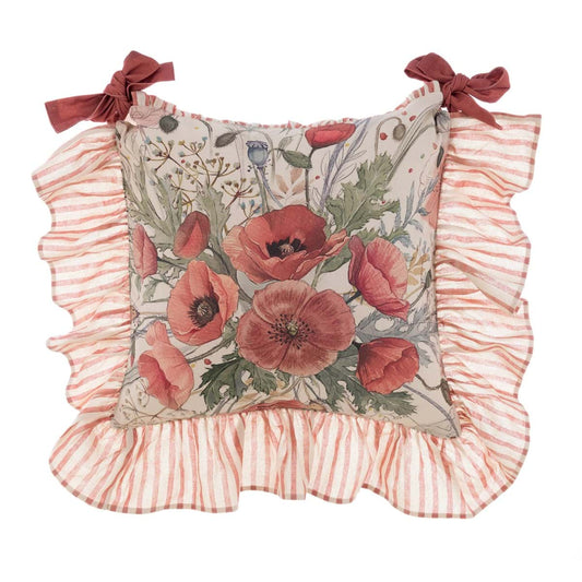 BLANC MARICLÒ - Copri Cuscino Coquelicot con gala