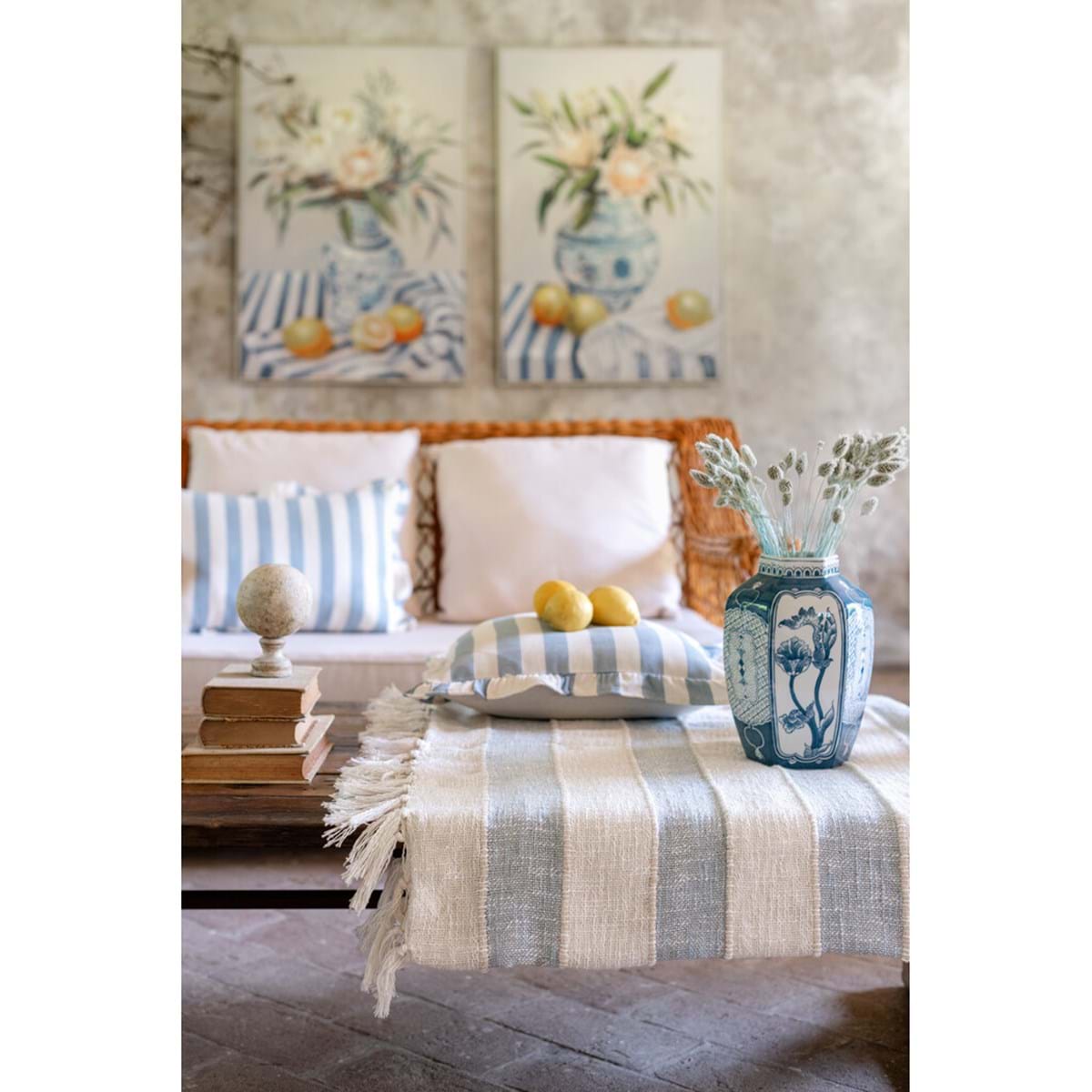 BLANC MARICLÒ - Cuscino con Gale Righe di sole