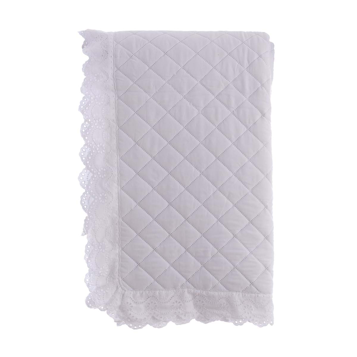 BLANC MARICLÒ - Trapunta con Gala in pizzo 200g + copriguanciali