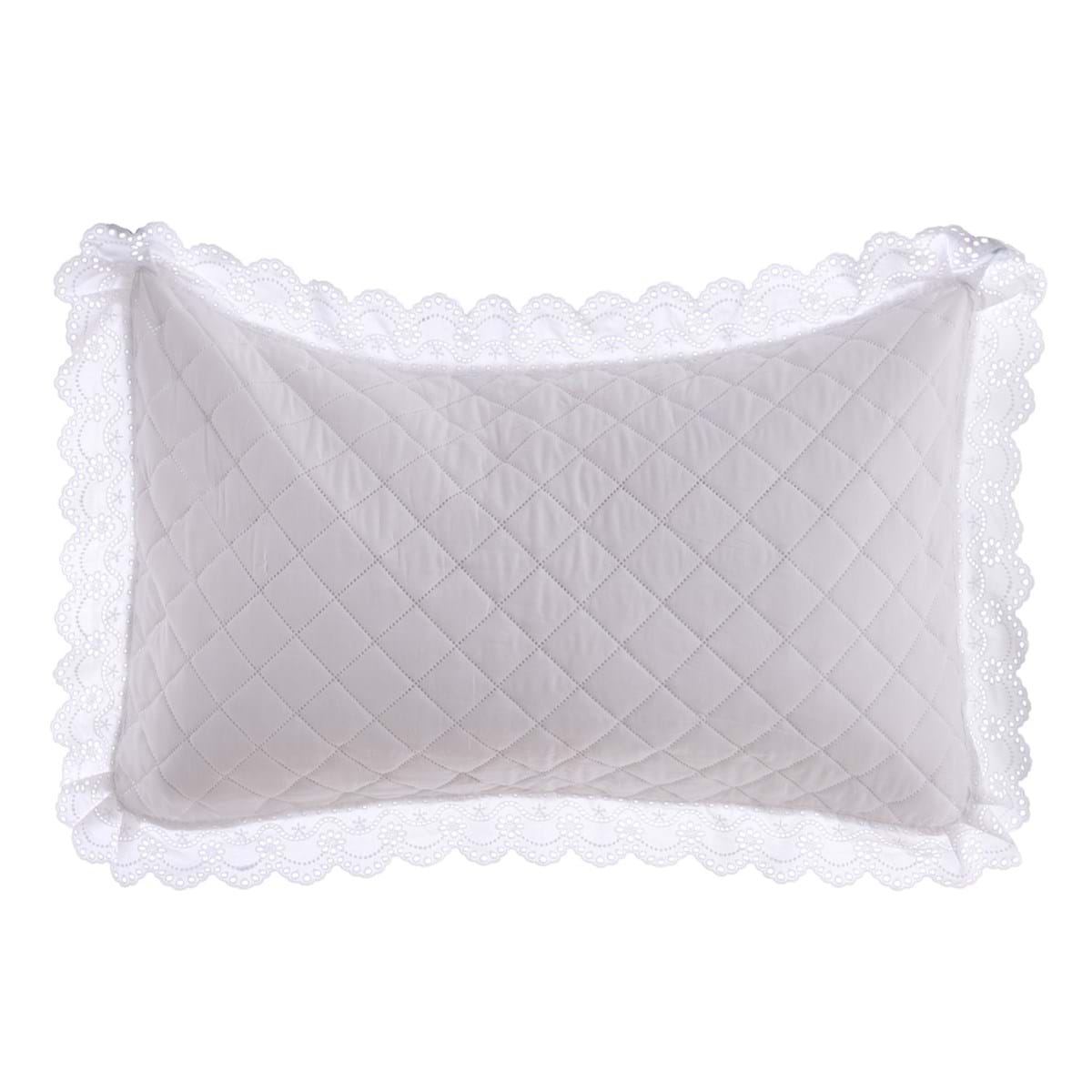 BLANC MARICLÒ - Trapunta con Gala in pizzo 200g + copriguanciali