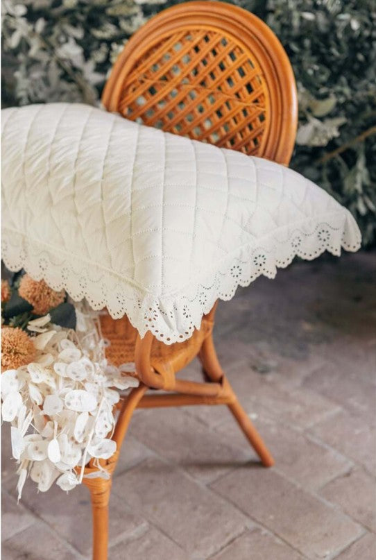 BLANC MARICLÒ - Trapunta con Gala in pizzo 200g + Copriguanciale