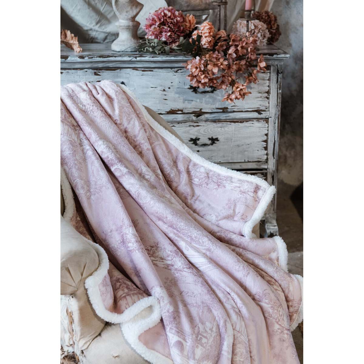 BLANC MARICLÒ- Plaid sherpa 440GSM Rosa