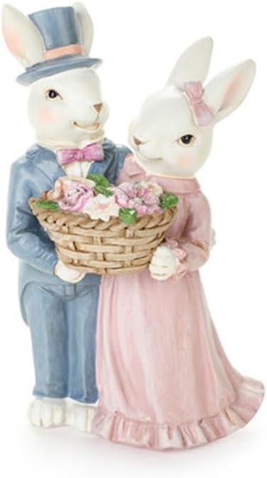 Decoro coppia conigli con cesta, Nuvole di Stoffa, decoro pasqua, shabby chic, a Manfredonia Foggia