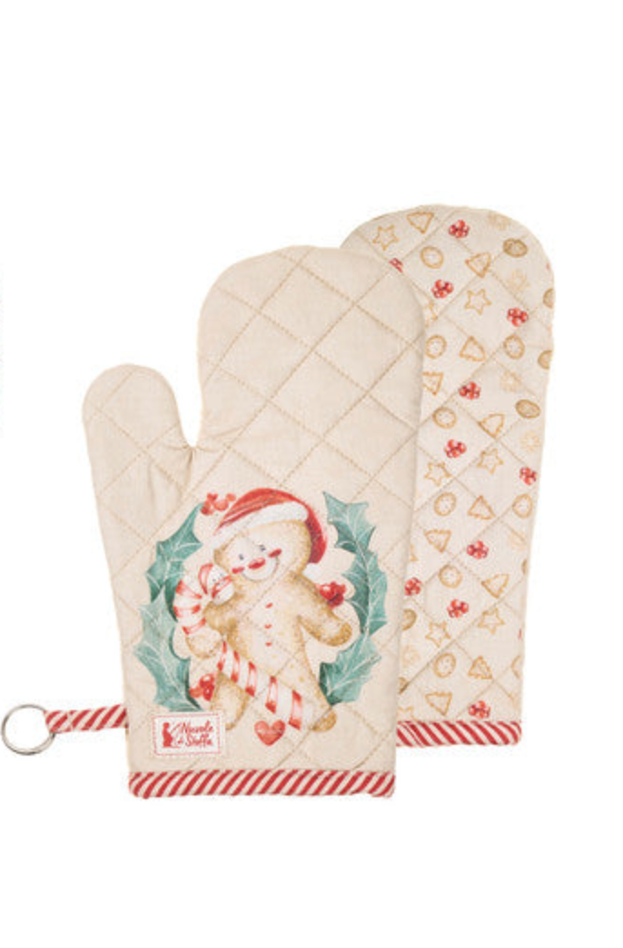 omino pan di zenzero biscotto natale guantone di cotone nuvole di stoffa idea regalo