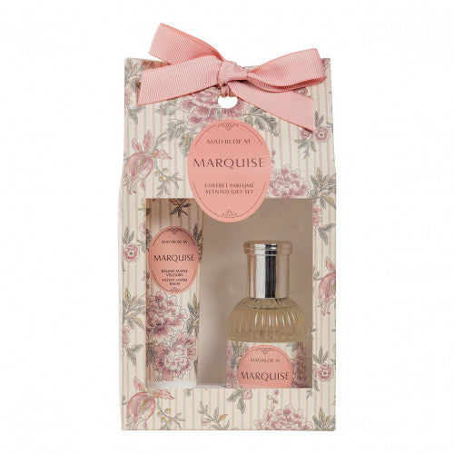 Cofanetto Mathilde M Marquise con eau de toilette 30 ml e balsamo mani Fragranza sensuale con note legnose, spezie, vaniglia e muschio idea regalo