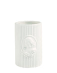 Portaspazzolini in ceramica Marquise elegante e raffinato, con medaglione centrale. Perfetto per il bagno, abbinalo al dispenser Marquise.