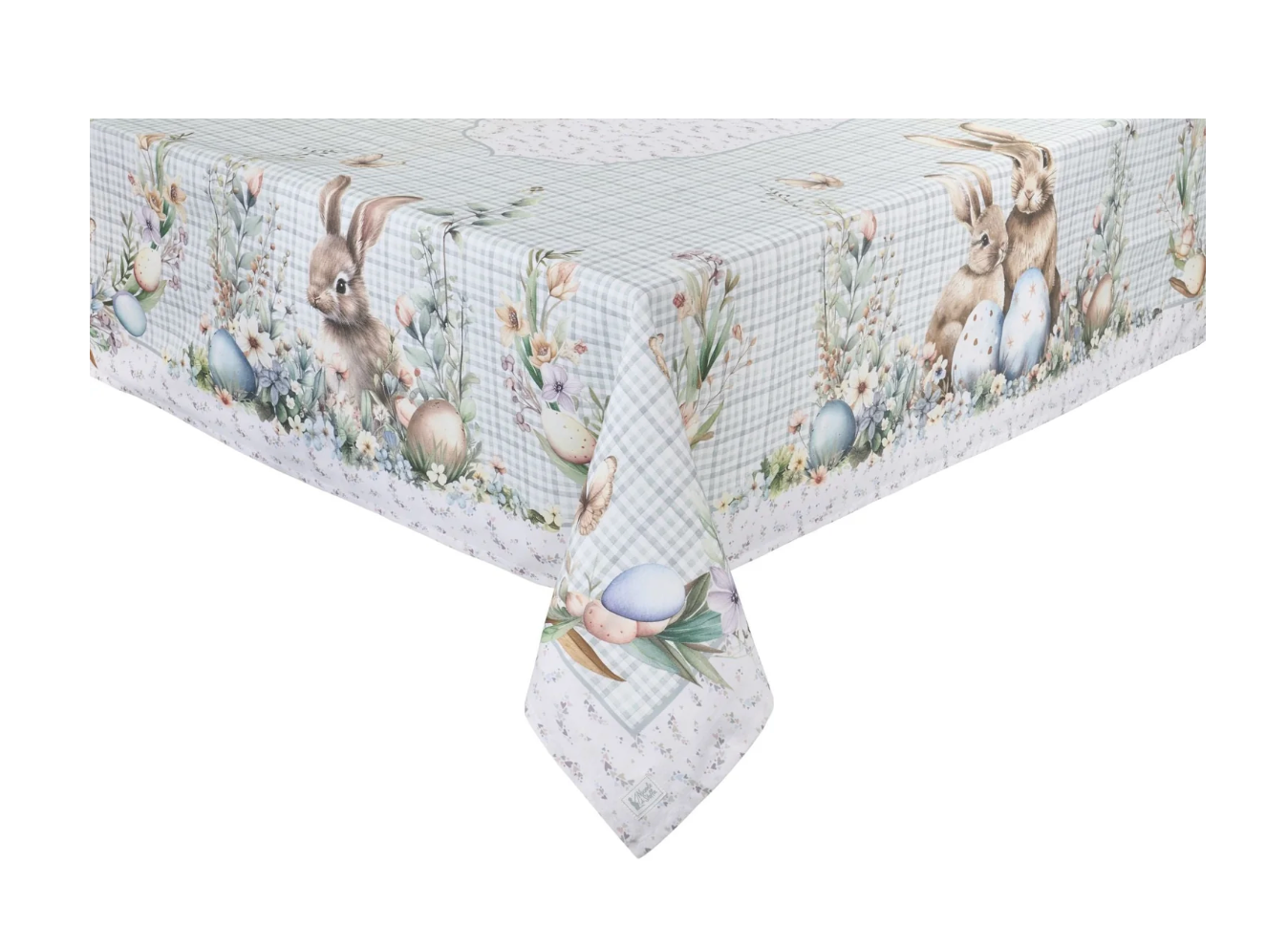 Tovaglia Rabbit Pepen di Nuvole di Stoffa, Pasqua, primavera, conigli, Shabby chic, festività, quadrettini, verde acqua, a Manfredonia Foggia