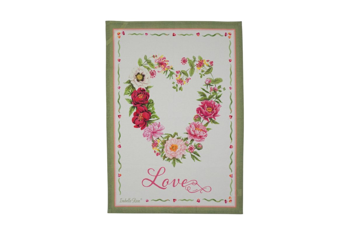 Isabelle Rose - Strofinaccio Peonia "Cuore" Verde