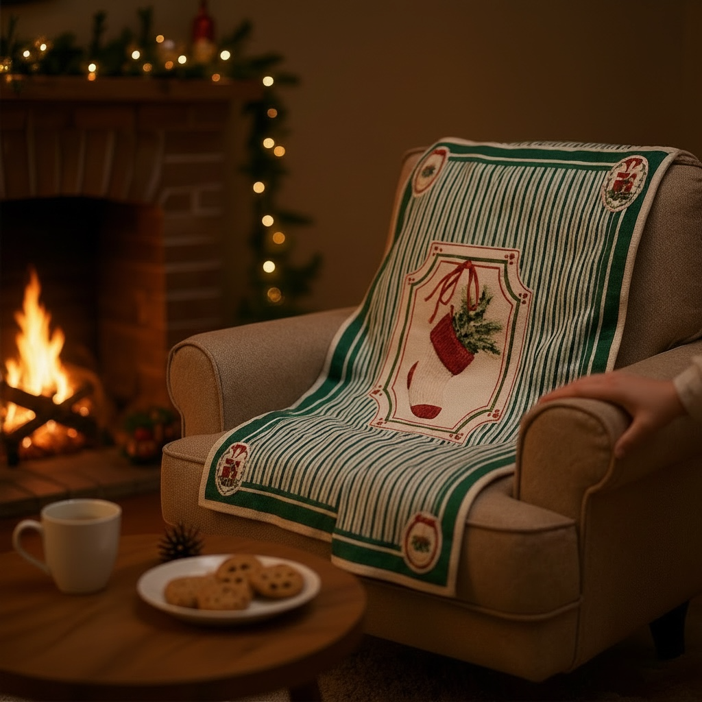 PLAID NUVOLE DI STOFFA MAGIC NOEL VERDE 