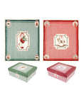 PLAID NATALIZIO DI NUVOLE DI STOFFA MAIGIC NOEL CALDO E SOFFICE CON SCATOLA REGALO, ROSSO E VERDE