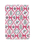 plaid Natale stampato alberi fiocchi 