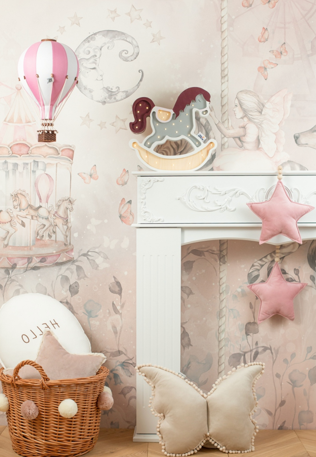 Super Balloon Mongolfiera S/M  colore white/powder pink