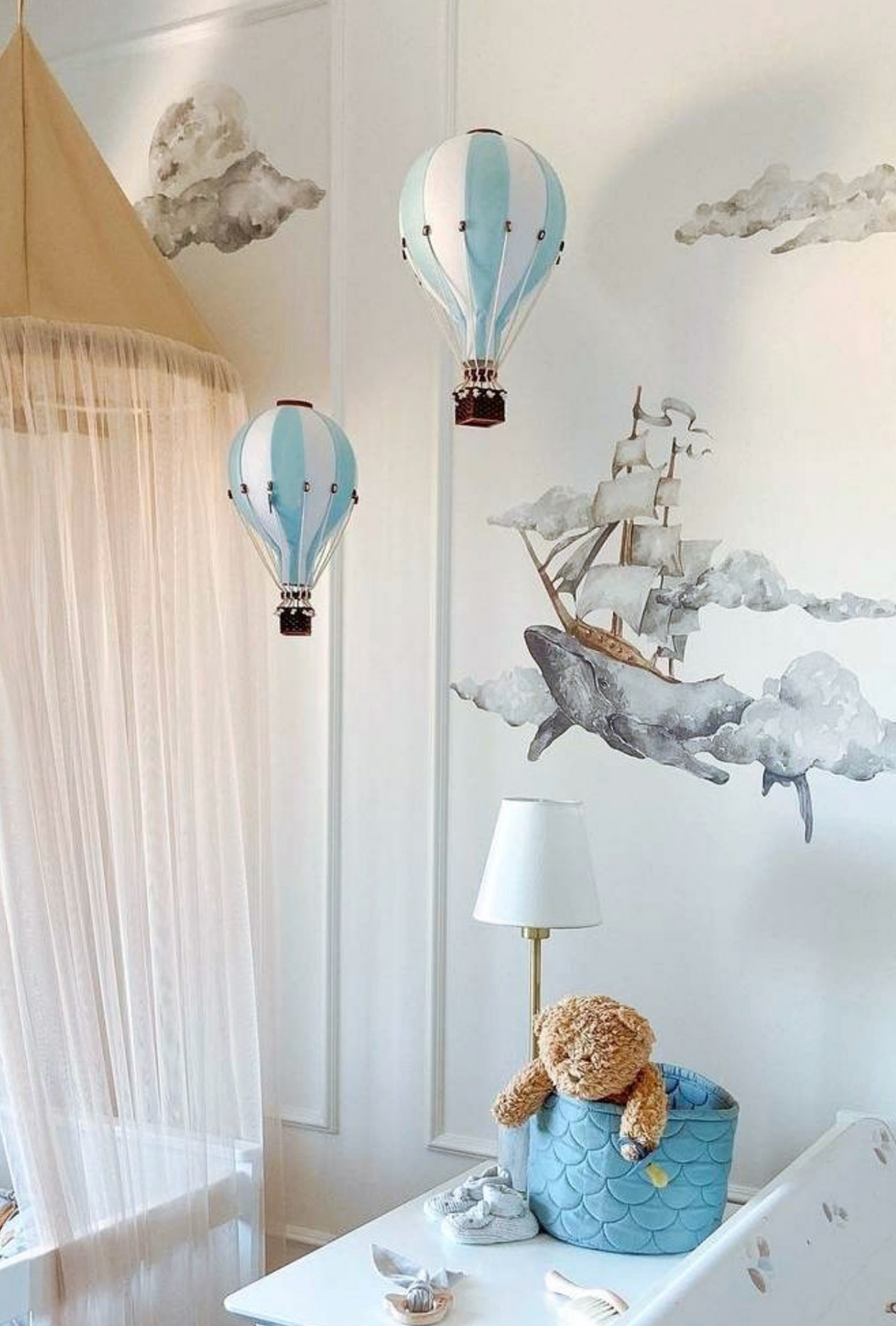 Super Balloon Mongolfiera S/M/L colore white/light blue