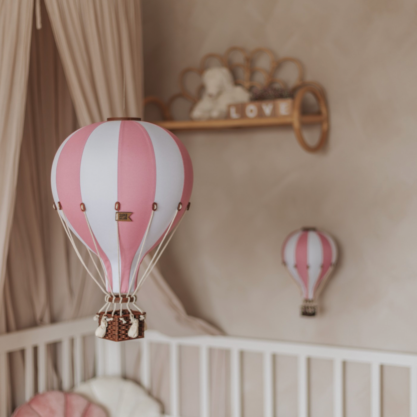 Super Balloon Mongolfiera S/M  colore white/powder pink