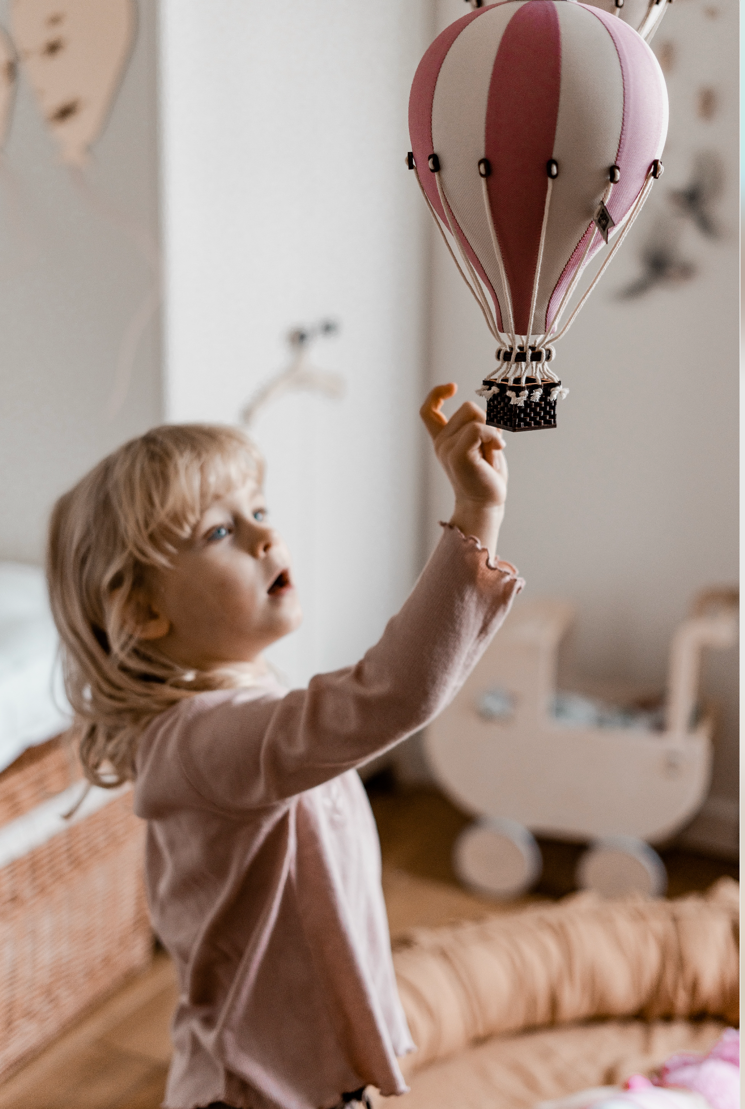 Super Balloon Mongolfiera S/M  colore white/powder pink