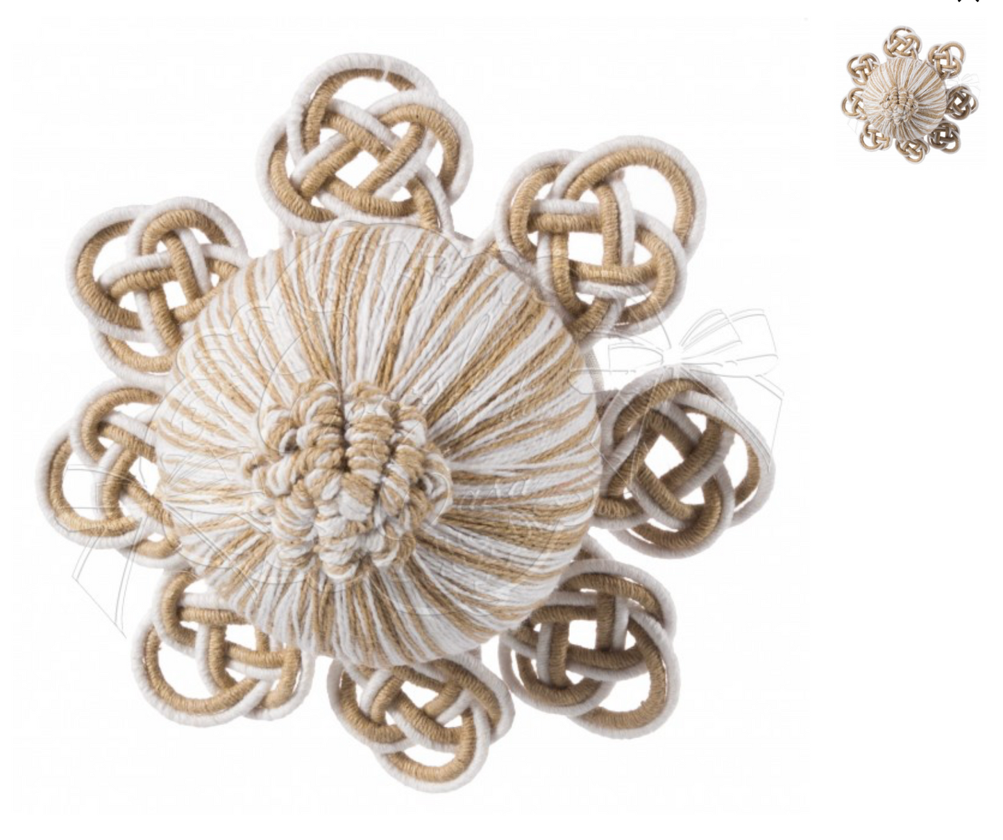 Coccole di Casa SET 2 NAPPETTE CON CALAMITA "FEBE" Bianco o Beige 10X1,5CM
