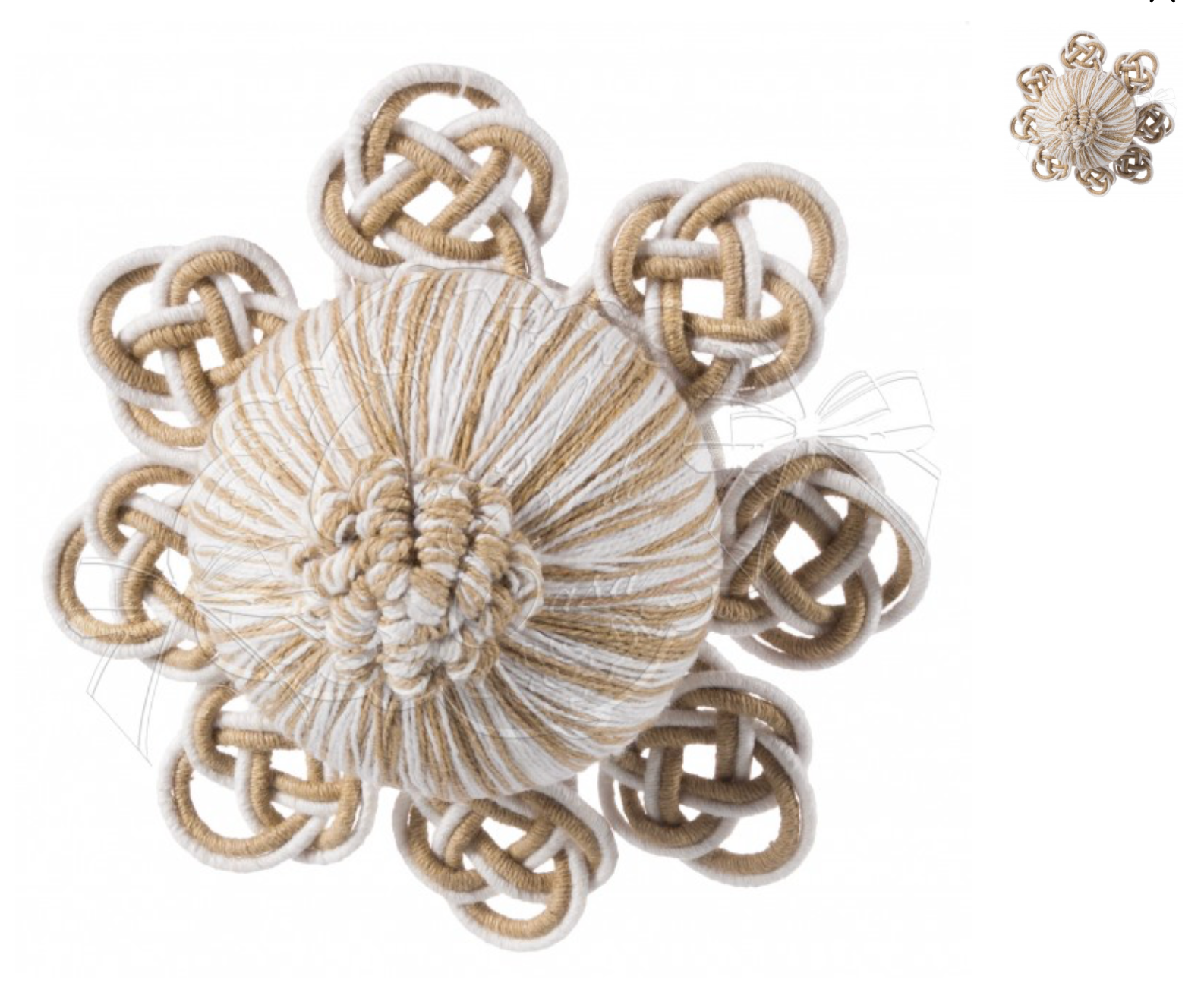 Coccole di Casa SET 2 NAPPETTE CON CALAMITA "FEBE" Bianco o Beige 10X1,5CM