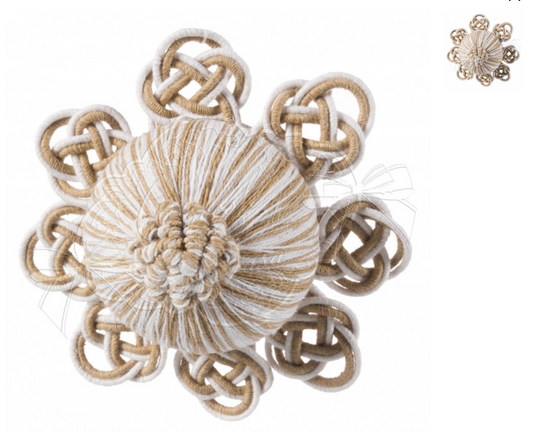 Coccole di Casa SET 2 NAPPETTE CON CALAMITA "FEBE" Bianco o Beige 10X1,5CM