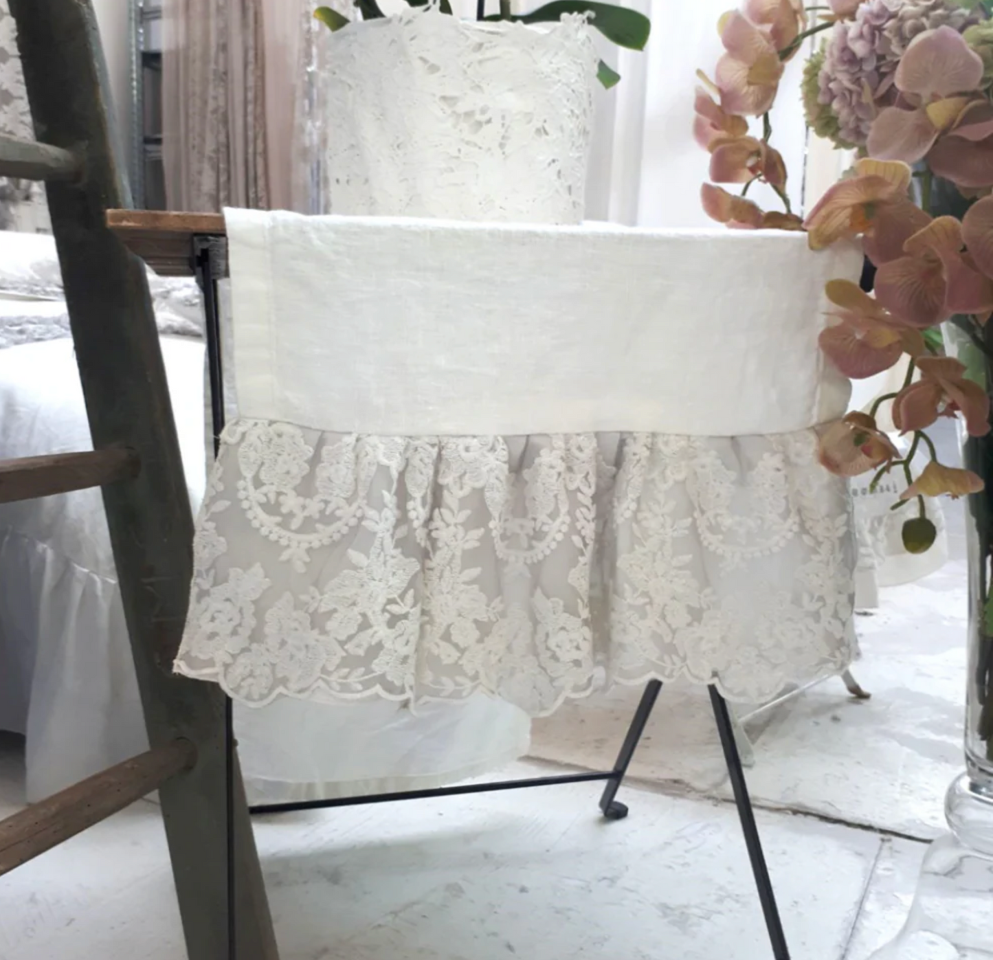 Chez moi - Runner puro lino Volant Versailles