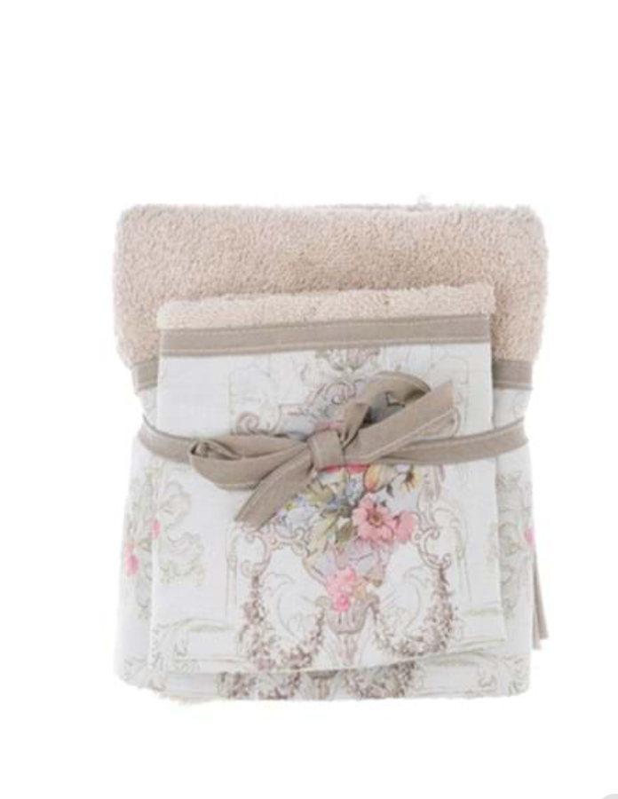 BLANC MARICLÒ- Coppia asciugamani in spugna assortita Coco