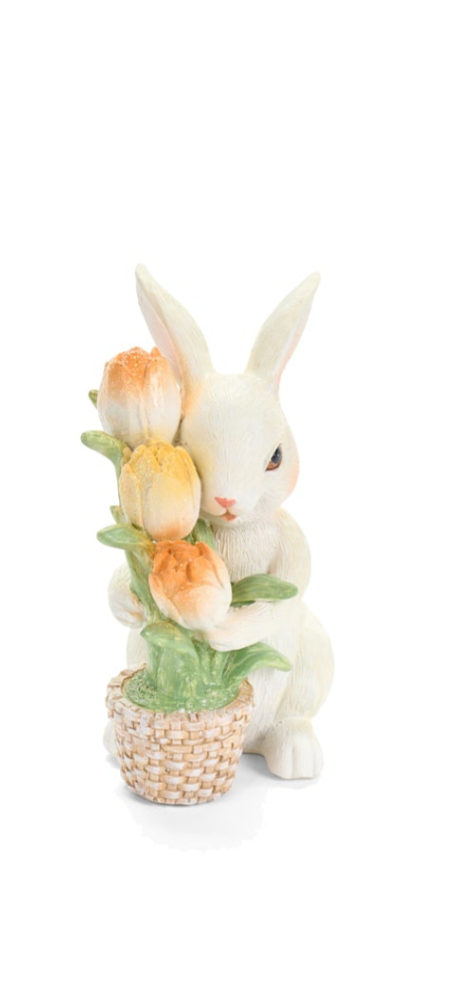 Nuvole di Stoffa - Decoro resina coniglio Tulipani assortito
