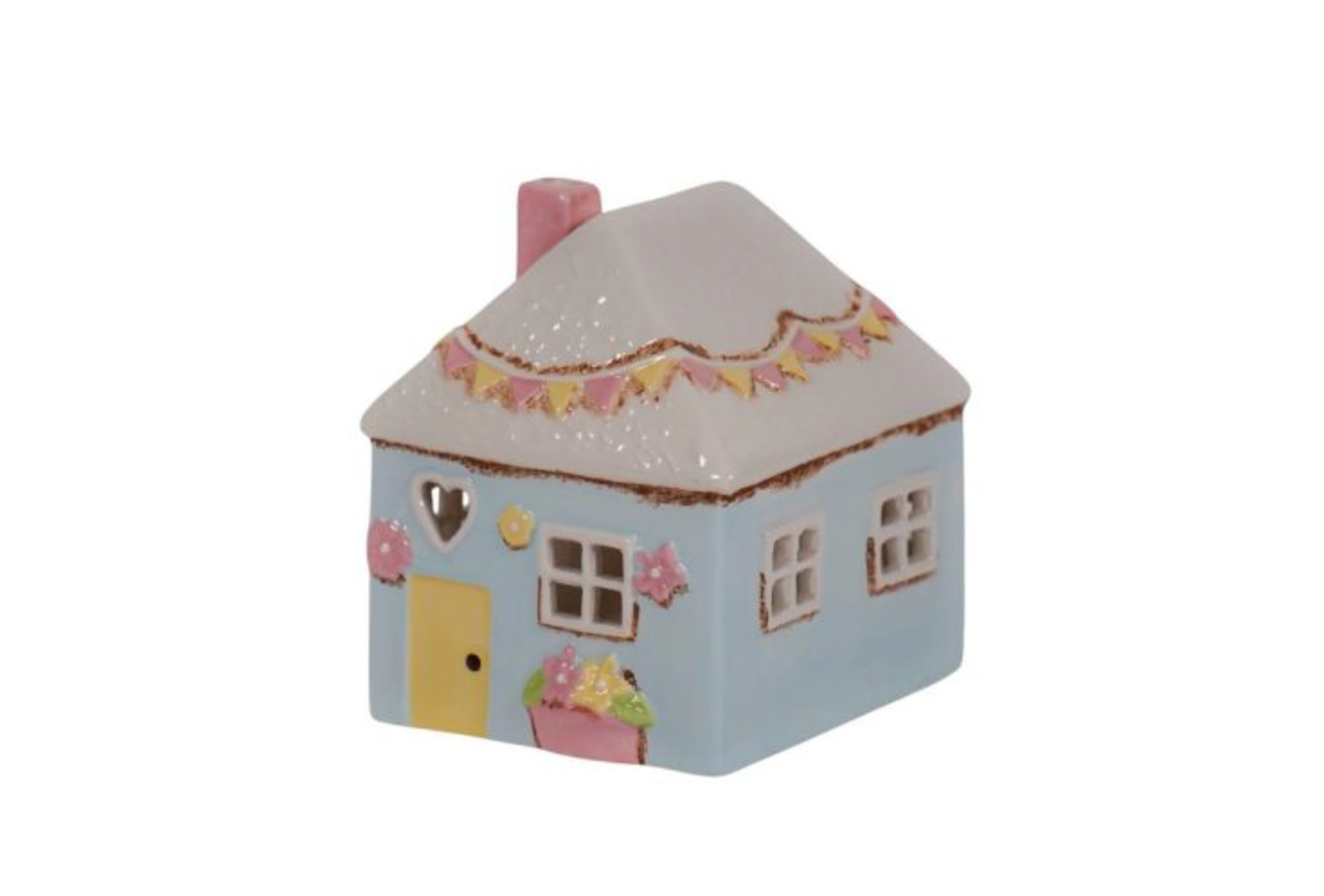 Isabelle Rose - Casa portatealight in ceramica azzurra