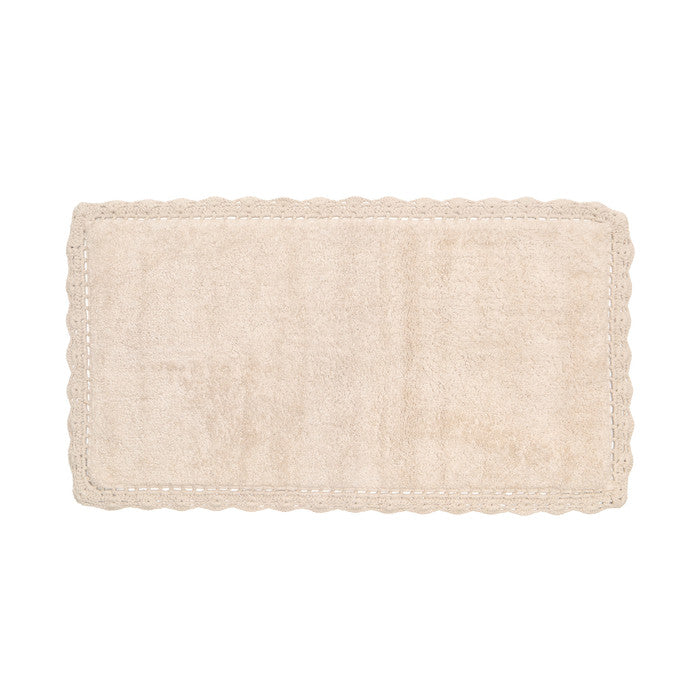 Tappeto Amour Beige Nuvole di Stoffa color Beige con macramè in cotone, bagno, romantico, shabby chic, provenzale, a Manfredonia Foggia