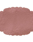 tovaglietta blanc rosa antico ovale cotone collezione carmen