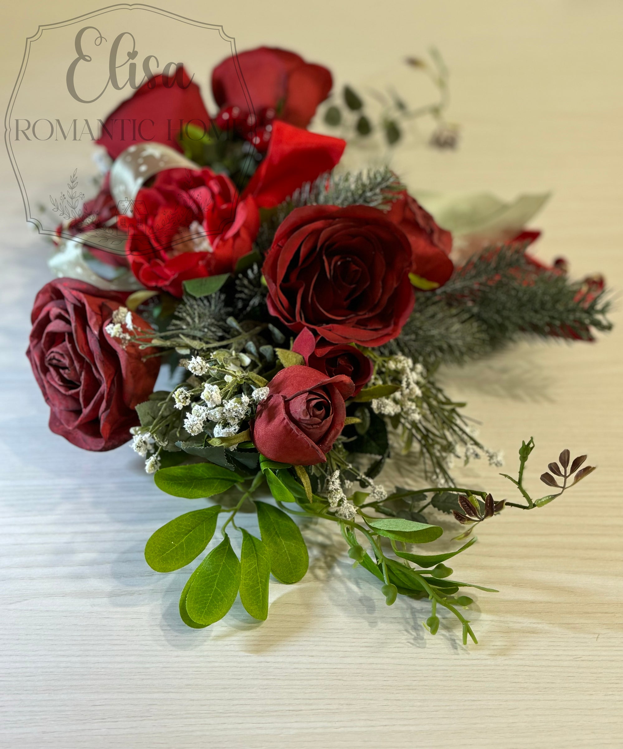 Tralcio Fiori Rosso linea "Natale"