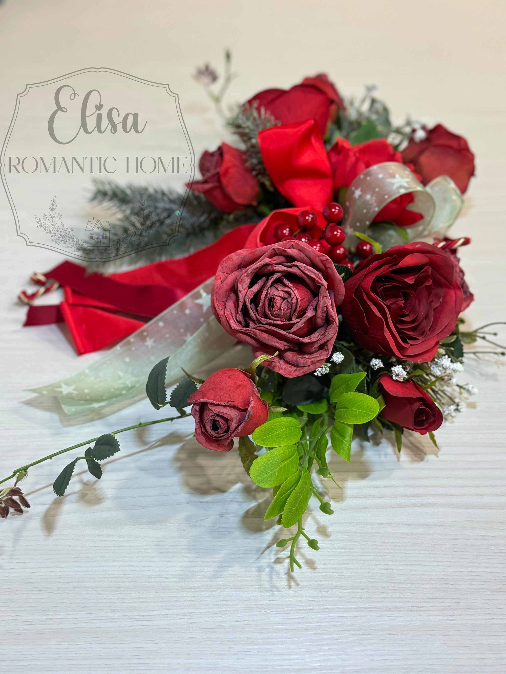 Tralcio Fiori Rosso linea "Natale"