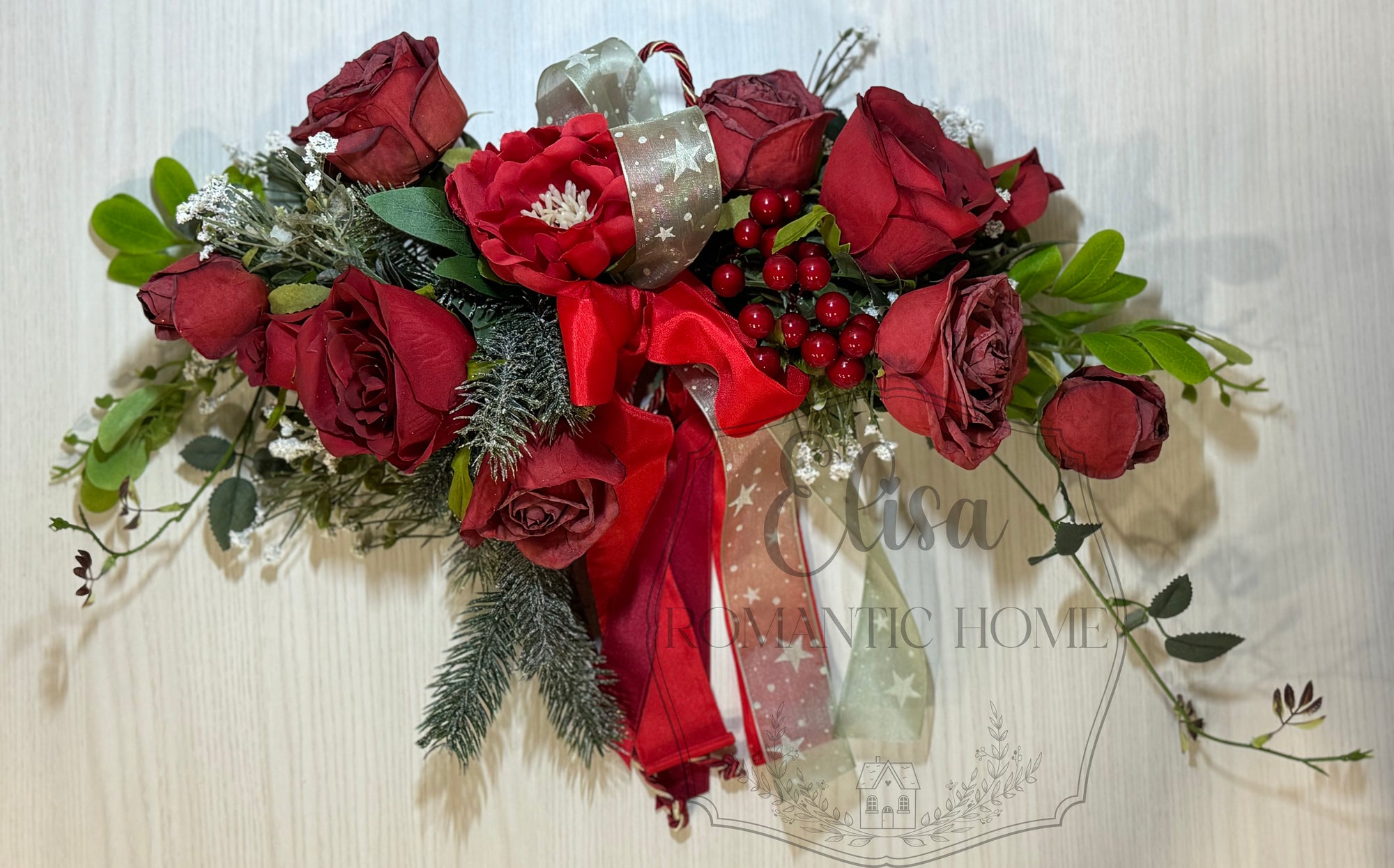 Tralcio Fiori Rosso linea "Natale"