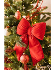 fiocco rosso nuvole di stoffa con glitter decoro natalizio