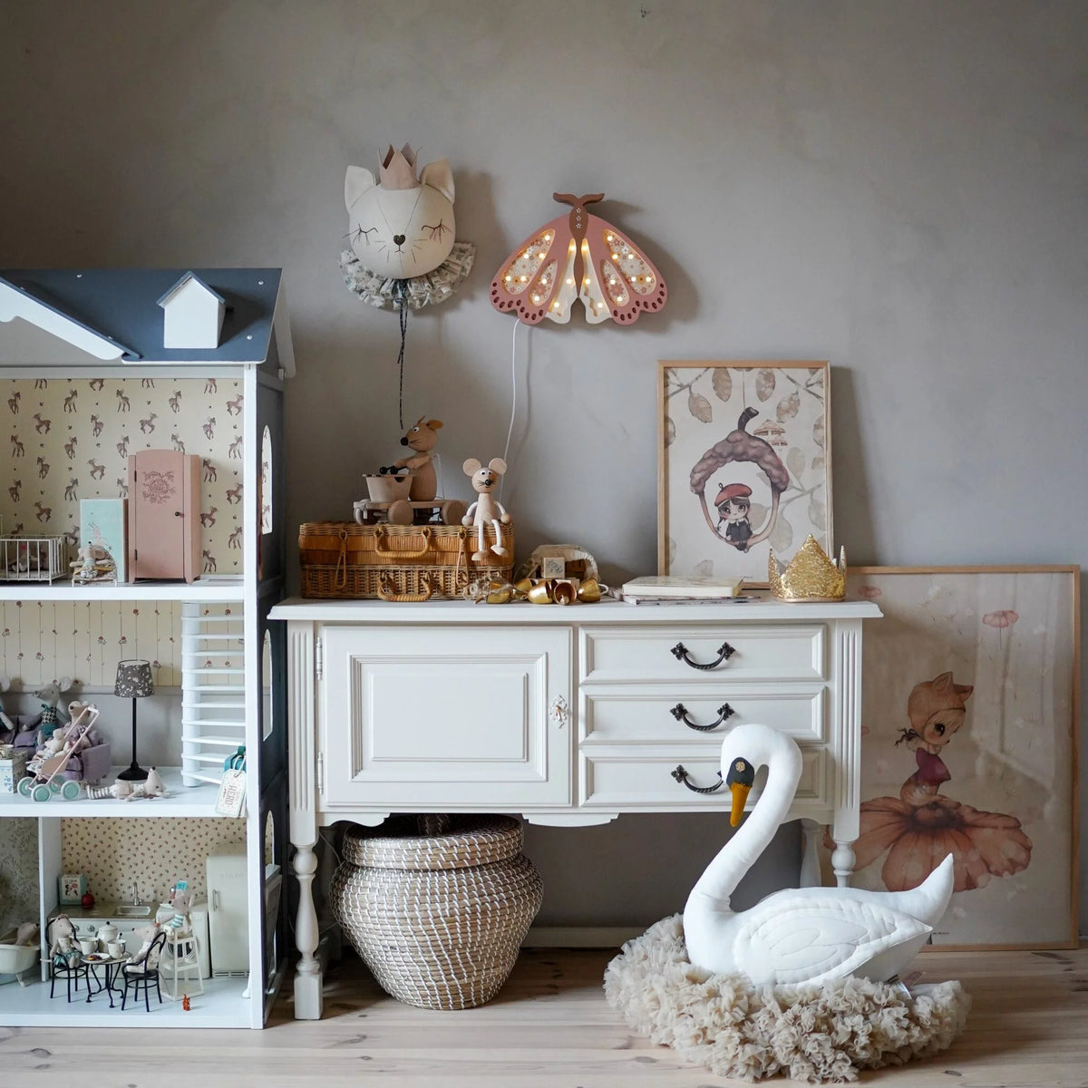 lampada farfalla cameretta bambina legno