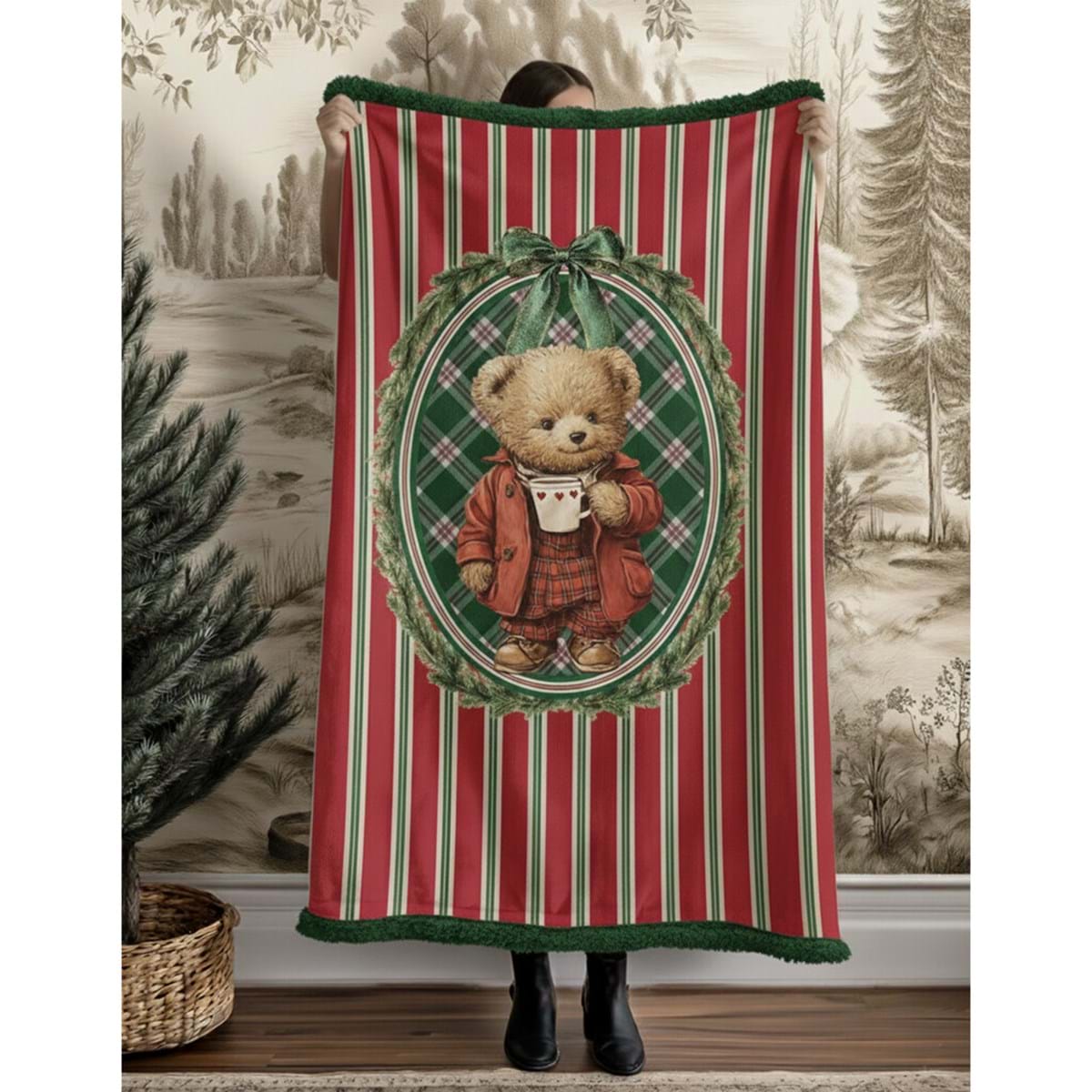 plaide sherpa orsetto natale