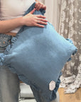 BLANC MARICLÒ - Cuscino Denim con Gala 4cm
