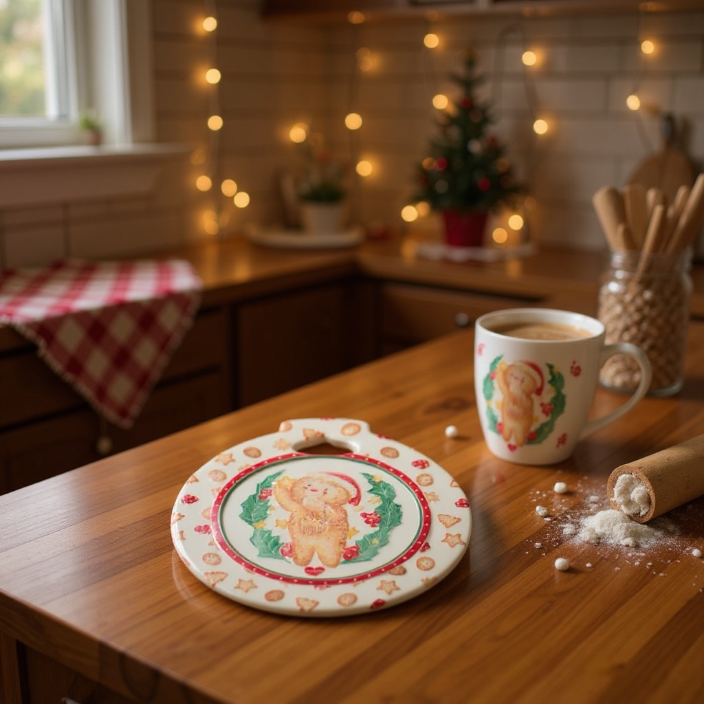 sottopentola nuvole di stoffa con omino di pan di zenzero deliqui christmas idea regalo perfetta per il natale